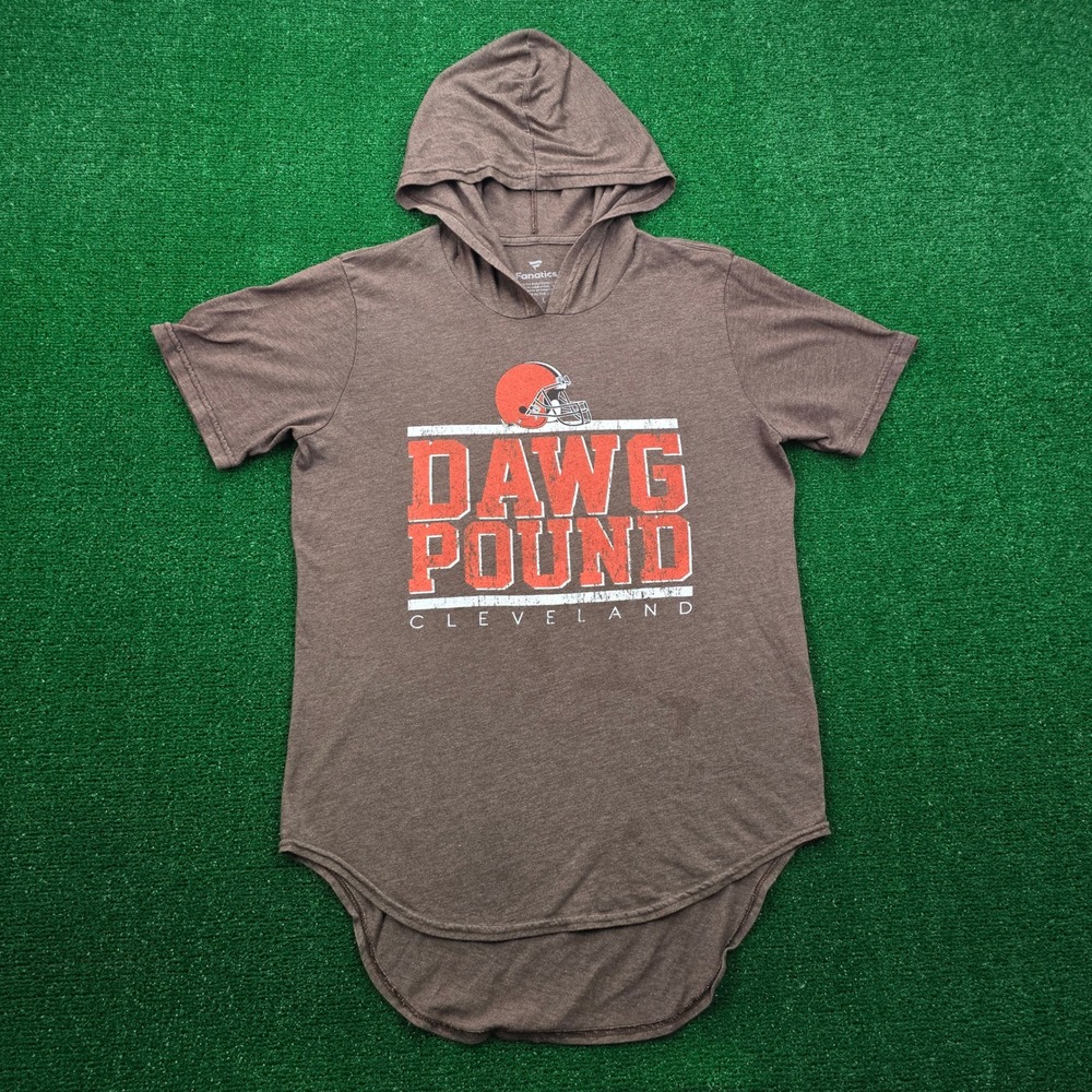 Cleveland‎ Browns Hoodie Mens Large Brown Fanatics Dawg Pound NFL Football
